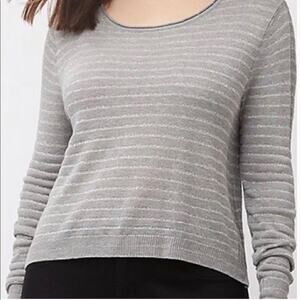 Lane Bryant Silver Gray Metallic Cropped Lightweight Ribbed sweater 22 24 new